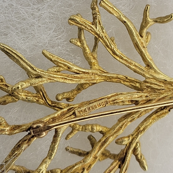 Tree brooch 14k solid yellow gold 9 grams - Picture 3 of 5